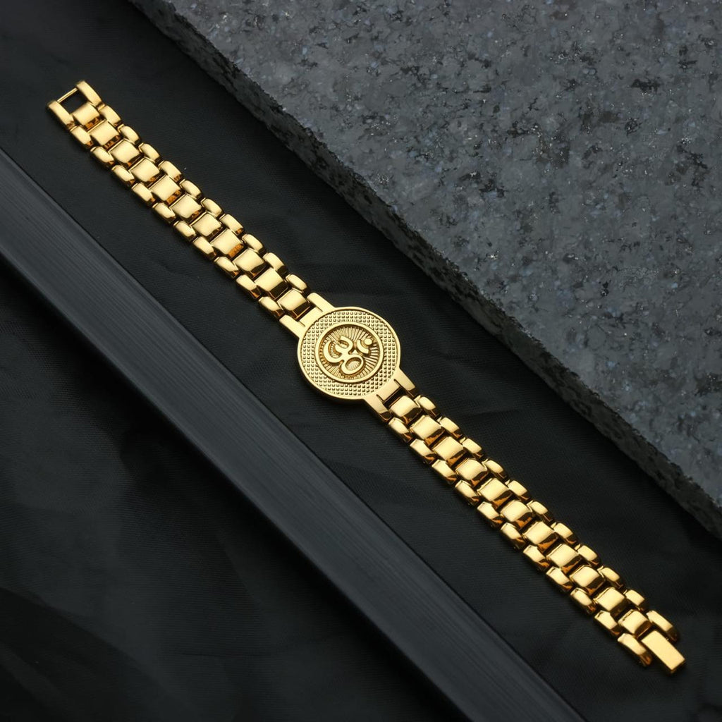 Om Gold-Plated Men's Bracelet