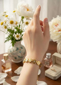 Minimal flower Bangle 18k Gold Plated